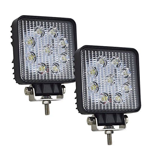 SOLCO 2PACK 27W 4Inch Square LED Work Light 60 Degree Flood Beam Off Road Driving Light Fog Lights Waterproof for Jeep Truck Car ATV SUV Jeep Boat 4WD ATV