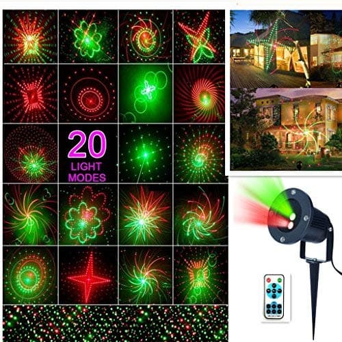 Laser Star Light Christmas LED Projector Light 20 pattern Landscape Laser Stage Shows Projector Light Waterproof Outdoor Garden Spotlight for Christmas Party Disco Wedding Birthday Decoration Lighting
