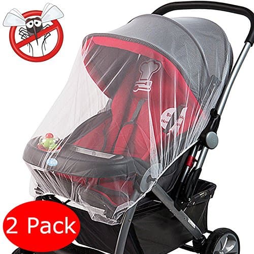 2 Pack Mosquito Net, KIYUE Bug Net for Baby Strollers Infant Carriers Car Seats Cradles, White