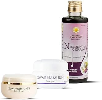 Kerala Ayurveda Neelibringadi Keram (200 Ml) for Hair + Swarnamukhi Face Pack (50 Gm) & Swarnamukhi Face Cream (20 Gm) for face