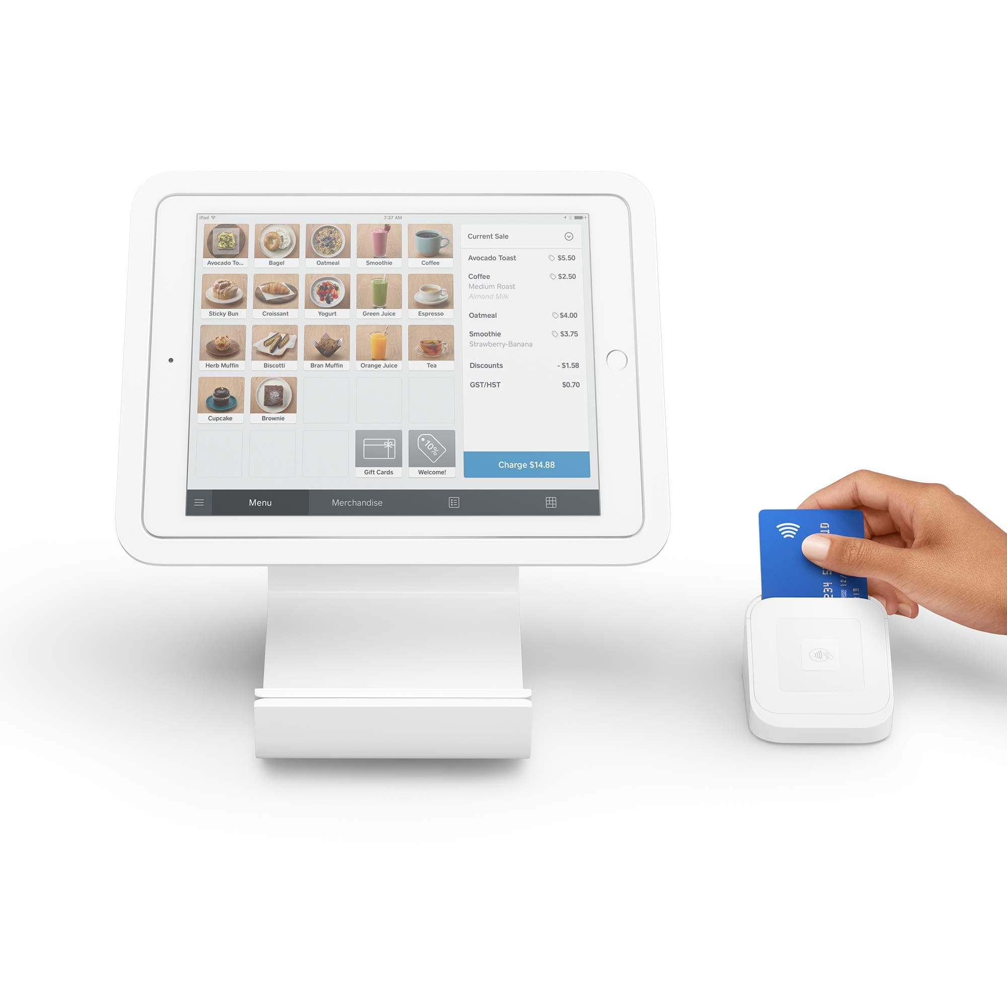 Square Stand for contactless and chip