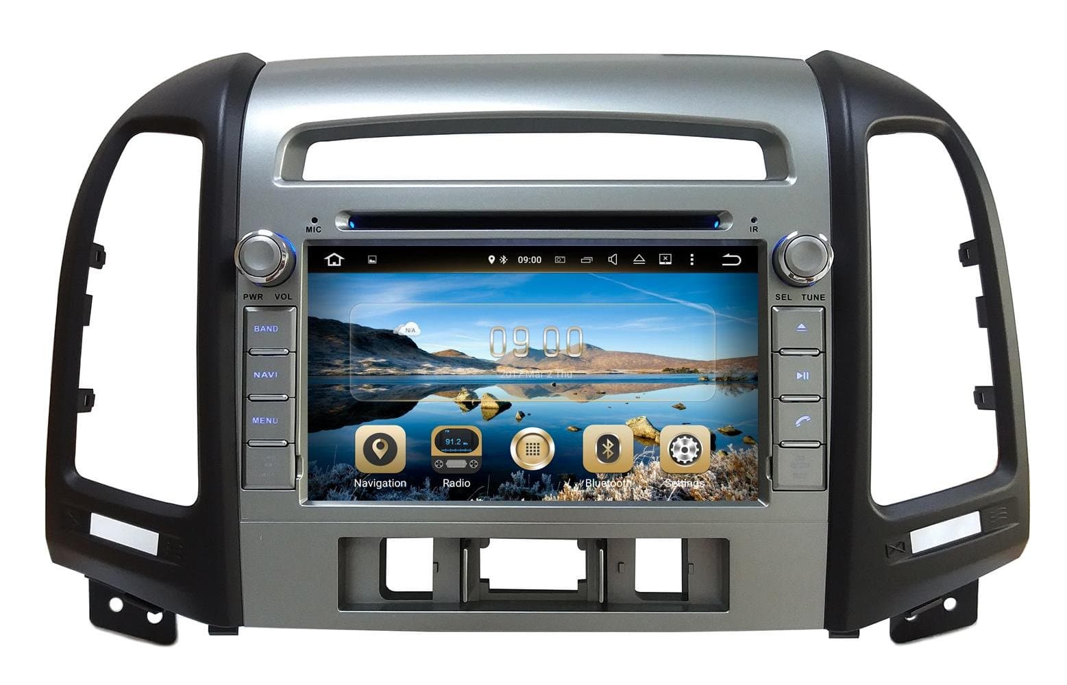 XTTEK 7 inch HD 1024x600 Multi-touch Screen in dash Car GPS Navigation System for Hyundai Santa Fe 2007-2012 Quad Core Android DVD Player+Bluetooth+WIFI+SWC+Backup Camera+North America Map