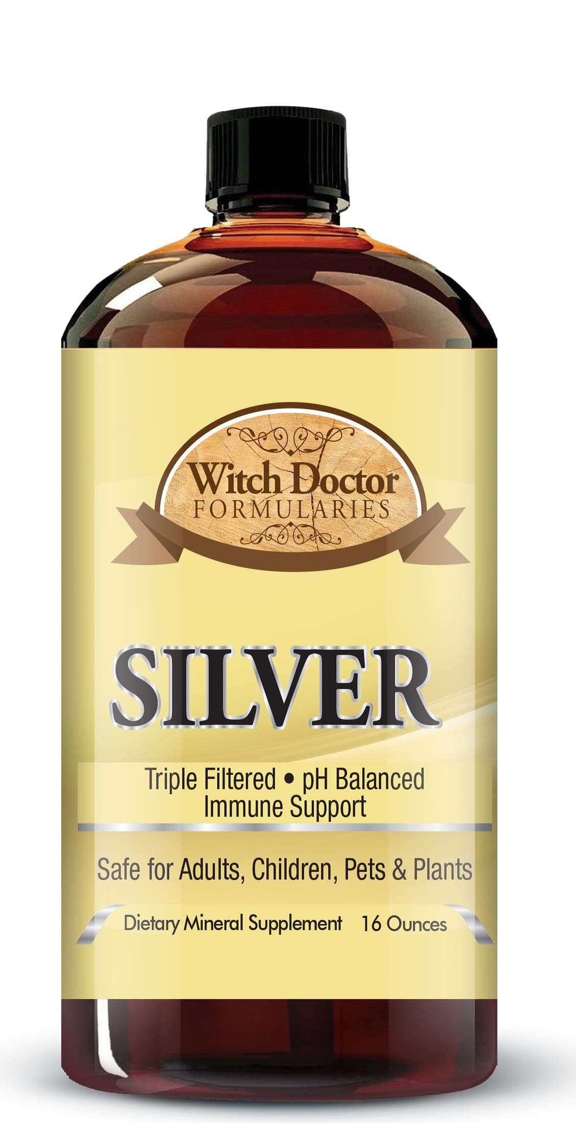 100 ppm 99.999% Pure Ionic Colloidal Silver Immune Support, Safety Sealed 16oz Bottle