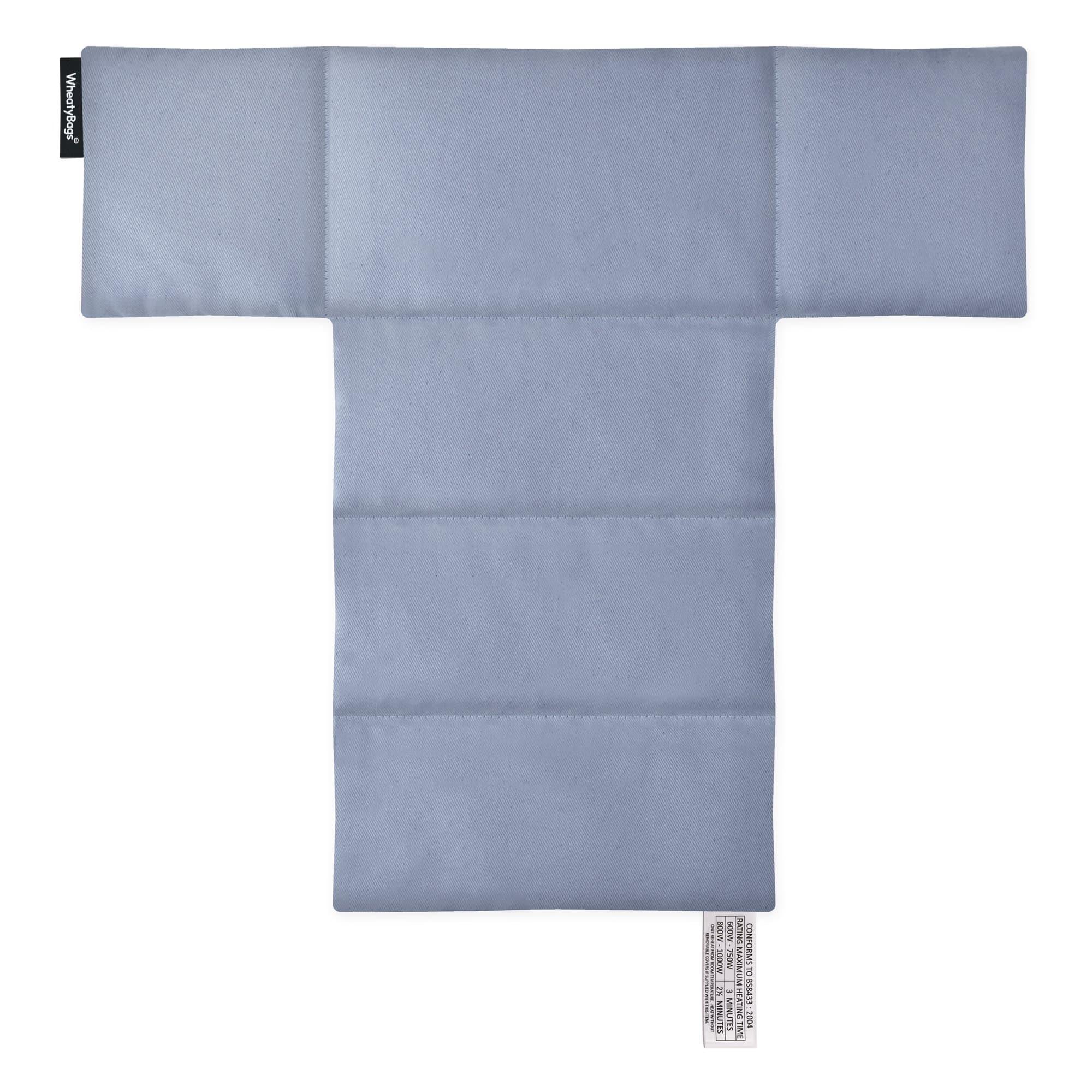 Wheat Bag Microwaveable Heat Pack Upper Neck & Back (T-Shaped) - (Luxury Cotton Fabric - Gothic Blue with Lavender)