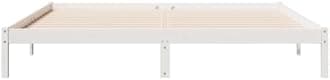 vidaXL Extra Long Double Bed Frame - Solid Pine Wood Material, 180x210 cm - White Finish, Stable Legs - Modern Bedroom Furniture