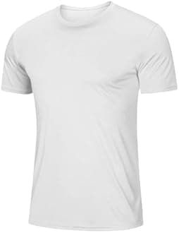 Mens T-Shirts Short Sleeve Shirts Moisture Wicking Active Crew Neck Tops Athletic Quick Dry Lightweight Shirt