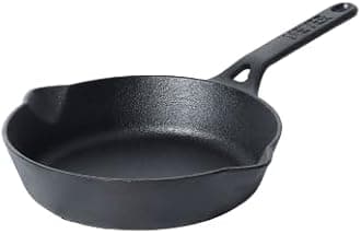 Pre-Seasoned Cast Iron Frypan | Cast Iron Skillet | Iron Pan | Induction Frying Pan | Fry Pan | Omlette Pan | Cast Iron Utensils for Cooking | Iron Cookware for Kitchen, 24cm, Black