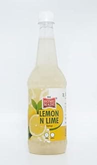 Home Made® | Lemon N Lime Syrup Concentrated Syrups & Squash | Gluten Free | 100% Vegan & Low Fat | A Perfect Drink For House Parties, Picnics, And Road Trips To Everyone’s Delight 750 - Ml