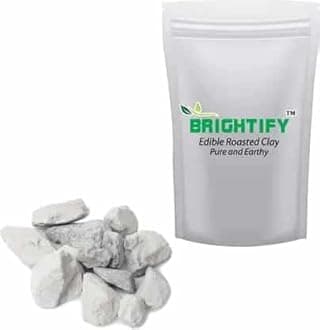 Brightify White Roasted Edible Clay 250g Pack Natural Earthy Stone Pieces for Traditional Cultural Use DIY Crafts Art Projects Educational Activities