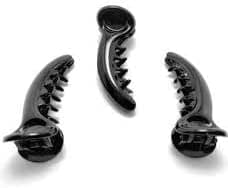 Black Color Acrylic Material Banana/Mirchi Hair Clips For Women & Girls (Black, Curved Shape) (Pack of 3) Glossy Look