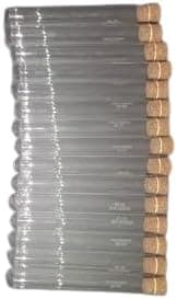 Borosilicate glass Test tube 18 x 150 mm round bottom with wooden cork with rim Pack Of 15