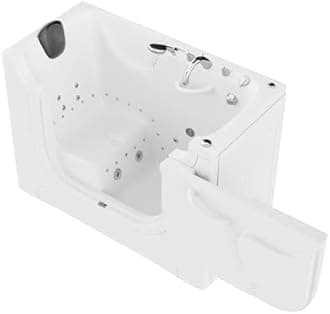 ANZZI Walk In Tubs PREMIUM 30"x60" Right Drain Wheelchair Accessible Walk-In Tub - 36 Jets, POWERED FAST DRAIN, V-Shape Back Massage, Gelcoat Construction | AMZ3060WCARWD