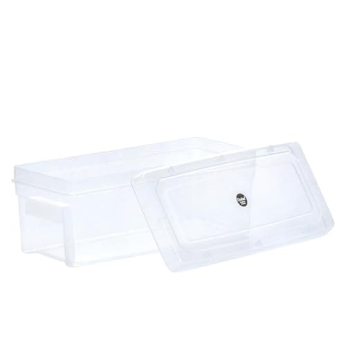 Chetan Plastic Storage Boxes, Transparent Containers, Medium Boxes With Lock System for Jewellery 25x9x10.5 Cm - Pack of 3 (Size No -33)