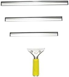 DOCAZOO Telescopic Pole for Cleaning - Window Cleaning Kit, Ceiling Cleaning, Feather Duster, Snow Removal, Window Squeegee, High Reach Indoor & Outdoor Kit - (10" 12" 14" Squeegee Blades)