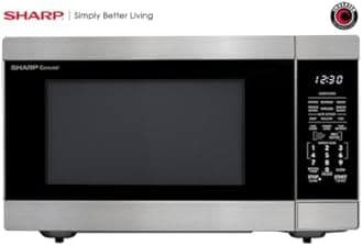 SHARP SMC2266KS Countertop Microwave Oven with Removable 16.5" Carousel Turntable, 2.2 Cubic Feet, 1200 Watt CuFt, Stainless Steel