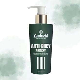 Guduchi Ayurveda Anti-Grey Hair Shampoo: Natural Blend with Acrolys, Jatamansi, Curry Leaves, Green Tea Extract, Coffee Extract & Polygonum Extract for Vibrant, Healthy Hair with Reduced Grey Appearance | 250ML