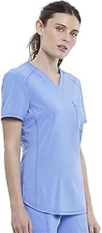 Cherokee Infinity V-Neck Nurse Scrub Top for Women with Rib-Knit Panel and Tuckable CK687A