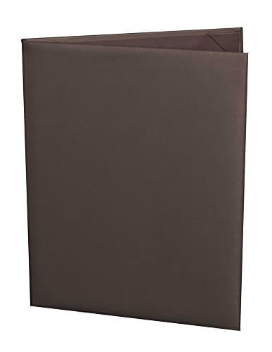 Menu Covers, (10 Pack) Classic Faux Leather, 2-Panel (8.5" x 11", Chocolate Brown)