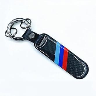 3 color logo Pattern Keychain Carbon Fiber Resin Leather Alloy Set Fashion Sports Keychain Keyring Key Cover For BMW M performance Accessories