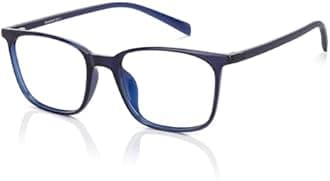 Lenskart Blu | Zero Power Bluecut & Antiglare Computer Eyeglasses | Blue Full Rim Square | For Men & Women | Medium | LB E13526