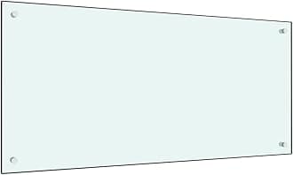vidaXL Kitchen Backsplash White 100 x 50 cm Tempered Glass