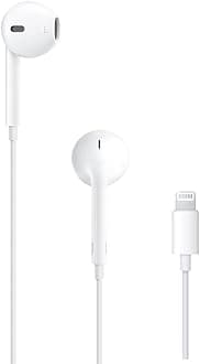 Apple EarPods Headphones with Lightning Connector, Wired Ear Buds for iPhone with Built-in Remote to Control Music, Phone Calls, and Volume