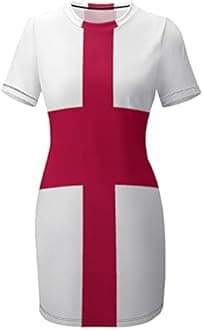 Fattyeery Elegant Casual Long Dress England Flag Girls Summer Sunshine Beach Skirts for Womens M