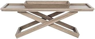 Safavieh Home Collection Arleana Light Oak Cross Leg Coffee Table with Tray