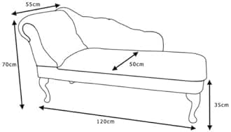 Paradise Furniture RegentTufted Chaise Lounge Sofa & Seating Handmade Velvet Living Room Bedroom Hallway Black Accent Chair (Right Hand, Heather)