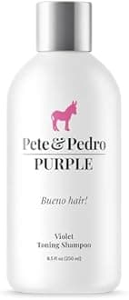 Pete & Pedro PURPLE SHAMPOO - Platinum Violet Toning Pigmented Shampoo for Color Treated Hair | Tones Brassiness For Natural Blondes, Highlights, Gray, Dry Hair | Shark Tank Featured, 8.5 oz.