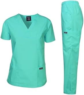 Dagacci Scrubs Medical Uniform Women and Man Scrubs Set Medical Scrubs Top and Pants