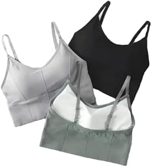 Pack of 3 Girls Cotton Slightly Padded Teenager Full Coverage Sports Fitness Yoga and Gymwear, Fashionable Lifestyle, Outdoor Life Bra (Multicolor) AAJ5_FANCYBRA