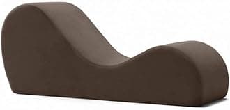 Velvet Tantric Chaise Lounge Chair, 1 Seater Yoga Chaise Lounge, Chaise Sofa Modern Lounge, Relaxing Chaise Lounge Chair, Loveseats and Chaises (Brown)