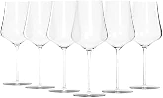 YZM Gabriel-Glas Crystal Winee Glasses, Set of 6 with Gift Box - Premium, Universal Wine Glass for Red and White Wine - Dishwasher Safe, Lead-Free, 16 oz