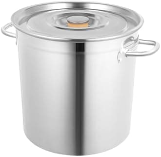 Commercial Stock Pot 30 Quart, Stainless Steel Stockpot With Lid and Handles, Deep Cooking Pot Canning Cookware, Heavy Duty Induction Pot for Soup Seafood Stock