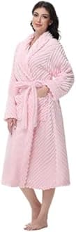 Yurhap Premium Robes for Women - Super Soft Cozy Fleece Womens Robe Plush Long Bathrobe