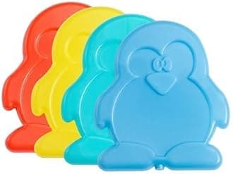 Fit & Fresh Shaped Slim Ice Packs, Colorful & Reusable, Perfect for Kids Lunch Box Food-Savers, 8PK, Penguin