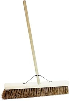 Indoor Outdoor Sweeping Brush With Long Handle Soft or Hard Bristle 18", 24" or 36" Home, Office, Garden, Garage & Yard Sweeping Broom (2, 18" Coco Soft Bristle)