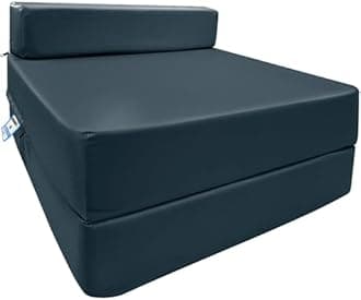 iSTYLE MODE BETTER HOME CHOICE Fold Out Single Z Bed Futon Sofa Chair | Comfortable Fold Out Sofa Mattress | Ergonomically Designed for Guests | Lightweight & Stylish (Dark Grey)