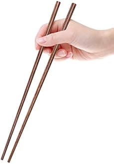 GLAMFIELDS 12 Inches Long Wenge Wood Chopsticks for Hotpot Reusable Chinese Style Chopsticks Kitchen Chop Sticks 2 Pairs