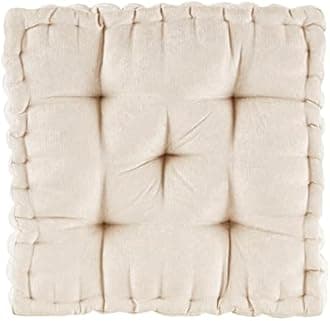 Intelligent Design Azza Poly Chenille Square Floor Pillow Cushion, 20"x20"x5", Ivory