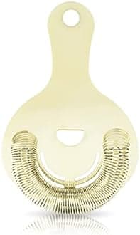 Viski Hawthorne and Bartending Strainer - Stainless Steel Bar Cocktail Strainer for Drinks with Handles, Gold
