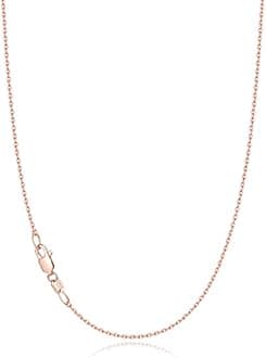 Jewlpire Solid 18k Gold Over 925 Sterling Silver Chain Necklace for Women Girls, 1.1mm Cable Chain Necklace Thin & Dainty & Sturdy Women's Chain Necklaces, 14/16/17/18/20/22/24 Inches