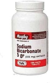 Rugby Sodium BICARB 5GR TAB Sodium BICARBONATE-325 MG White 1000 Tablets UPC 305361046101