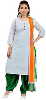 Aarika Girls White Color Cotton Embroidery Kurti