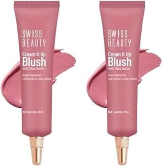 Swiss Beauty Cream It Up Blusher | Highly Pigmented | Long-lasting | Buildable & Blendable | All Skin Types | Shade- Cheek-O-Pink, 10ml (Pack of 2)