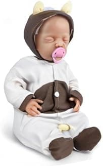 Vollence 18 inch Full Silicone Reborn Baby Dolls Girl Anatomically Correct Lifelike Newborn Babies Stress Relief Anti-Stress Toys for Kids & Toddlers Child Gifts