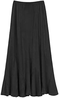Urban CoCo Women's Vintage Elastic Waist A-Line Long Maxi Skirt