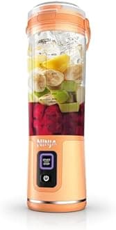 Ninja Blast Portable Blender, Cordless, 18oz. Vessel, Personal Blender for Shakes & Smoothies, BPA Free, Leakproof Lid & Sip Spout, USB-C Rechargeable, Dishwasher Safe Parts, Orange Apricot, BC151AO