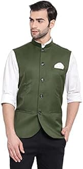 VASTRAMAY Men's Cotton Blend Nehru Jacket